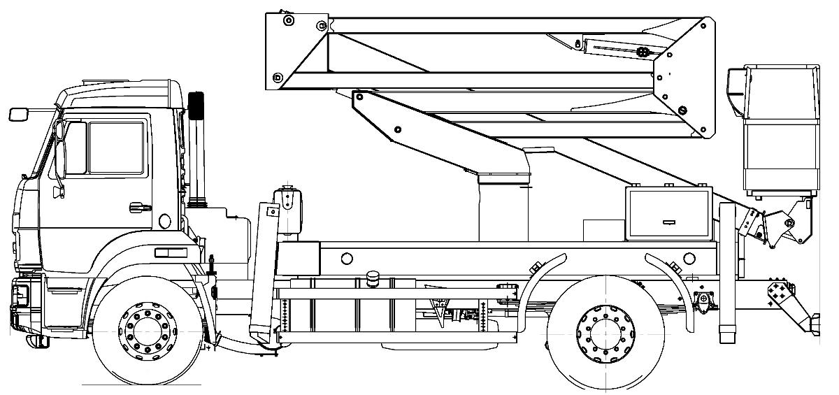 Автогидроподъемник комбинированный телескопический DA320 на шасси КАМАЗ-43253