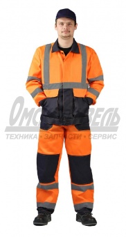 Костюм летний сигнальный "СКАНДИН" куртка/ п/к  оранжевый/ т. синий (60-62, 170-176) ДОР503-461