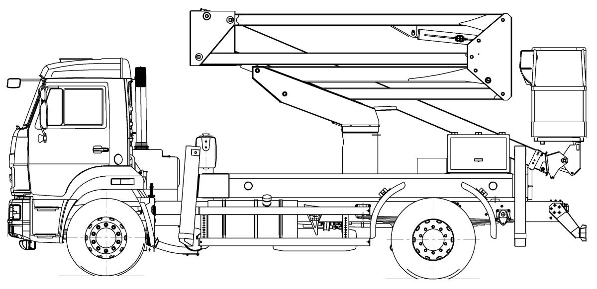 Автогидроподъемник комбинированный телескопический DA324 на шасси КАМАЗ-43253