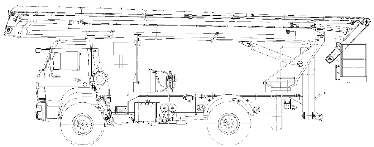 Подъёмник автомобильный мод.5908JA на шасси КАМАЗ-43502