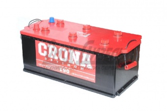 Аккумулятор СТ-190 CRONA optimum стандарт конус залитый1200А прямая полярность (6СТ-190) 513х223х223