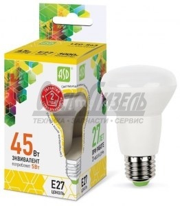 Лампа светодиодная LED-R63-standart 5Вт 160-260В Е27 3000К 400Лм ASD